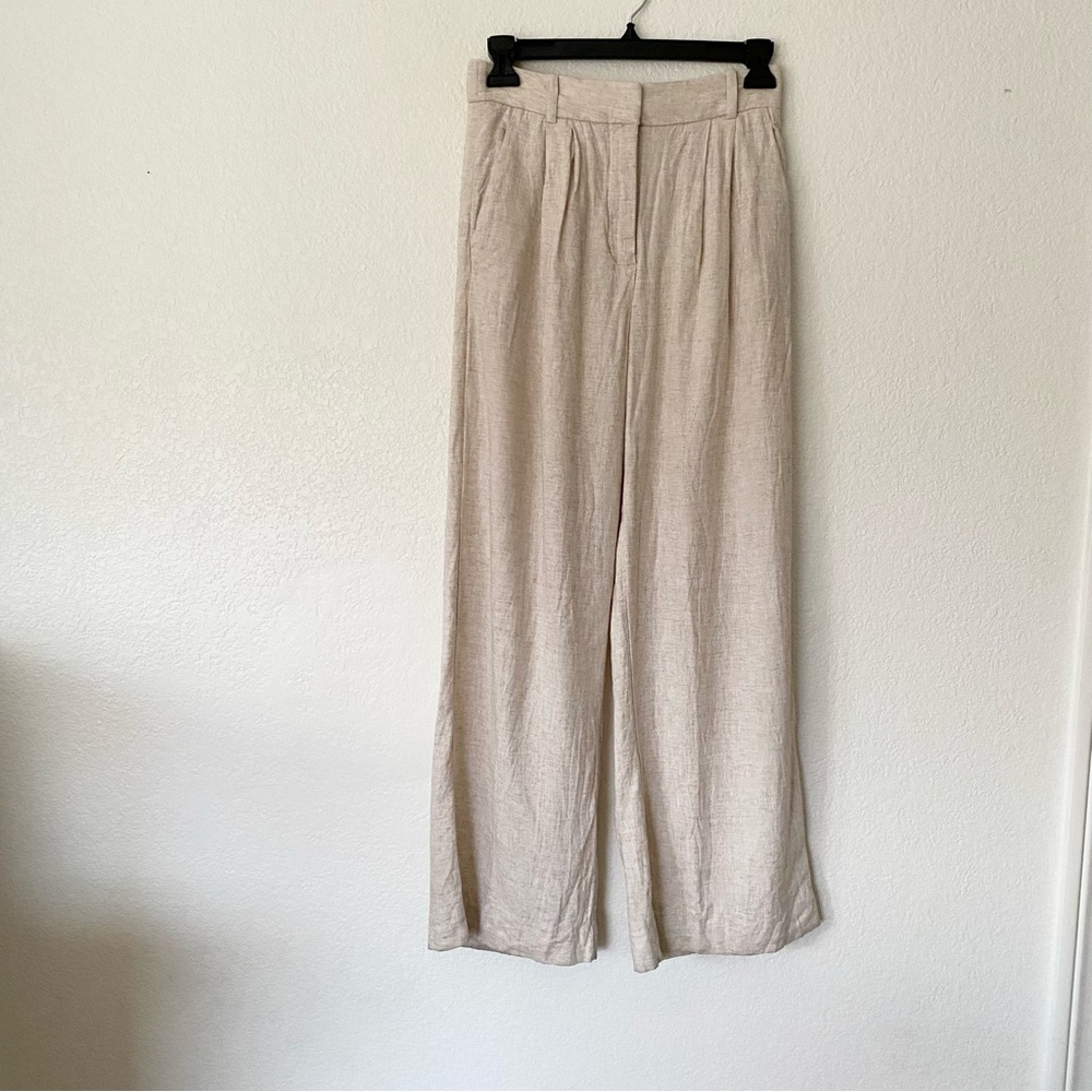 Abercrombie & Fitch Cream Wide-Leg Pants